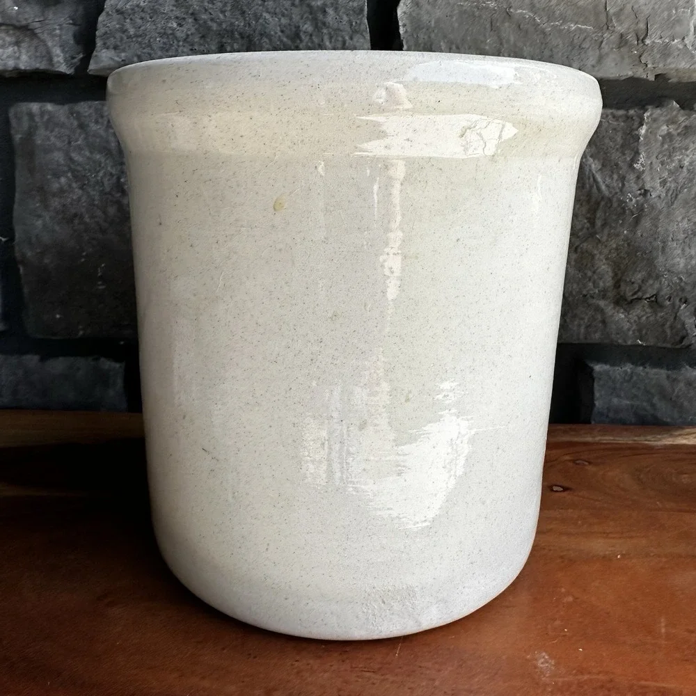 Vintage Pink Heart Floral Pottery Utensil Crock Cottagecore Grandma Farmhouse